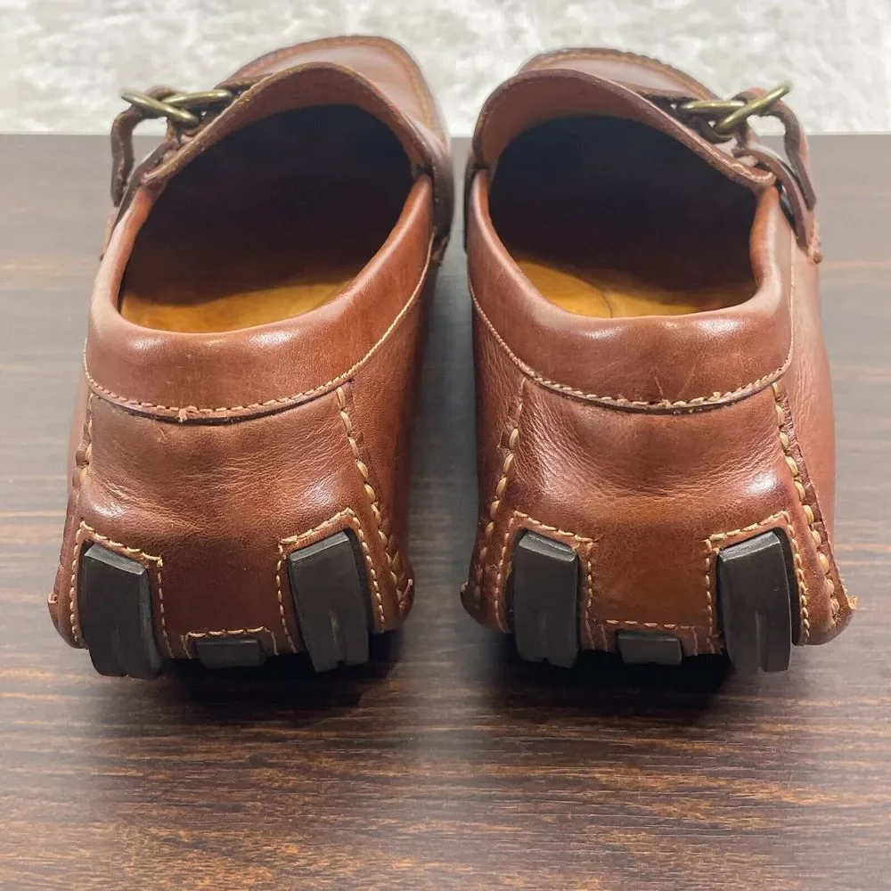 Polo Ralph Lauren Shoes Mens 10.5 D Brown Leather Driving Loafers Buckle - Picture 5 of 10